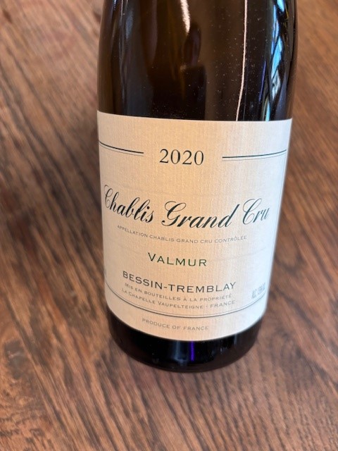 BESSIN TREMBLAY  CHABLIS GRAND CRU VALMUR 2020 13.0vol. 0.75L.